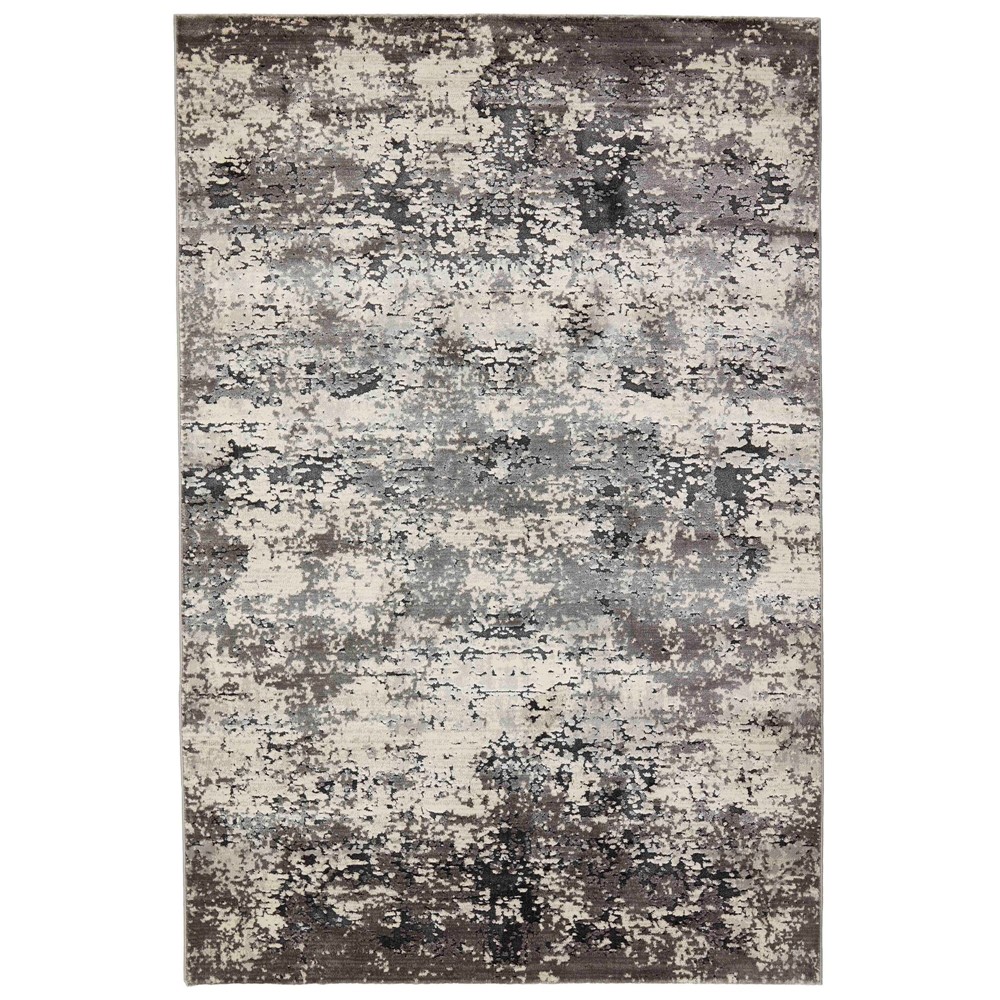 Noble Modern Abstract 7344A ZHX15 Rug in Charcoal Grey